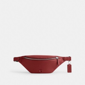 Coach Charter Belt Bag 7 Polished Pebble Leather/Ruby Red | COH865439