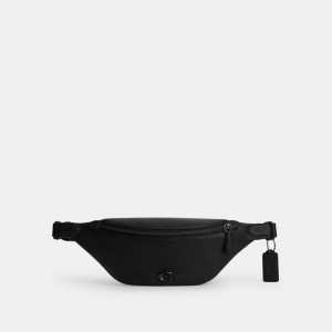 Coach Charter Belt Bag 7 Polished Pebble Leather/Black | COH865445