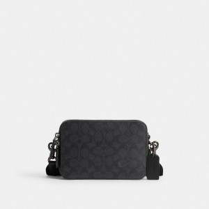 Coach Charter Crossbody 19 In Signature Canvas Signature Coated Canvas/Charcoal | COH866601
