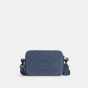 Coach Charter Crossbody 19 In Signature Canvas Jacquard Washed Chambray | COH866603