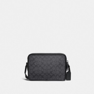 Coach Charter Crossbody Bag 24 In Signature Canvas Canvas/Black Copper/Charcoal | COH865323