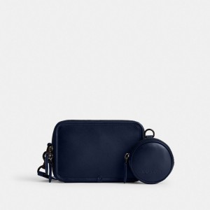 Coach Charter Crossbody With Hybrid Pouch Glovetan Leather/Deep Blue | COH866597