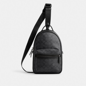 Coach Charter Pack In Signature Canvas Signature Coated Canvas/Charcoal | COH866512