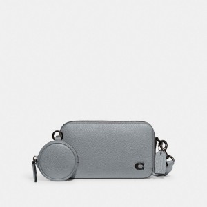 Coach Charter Slim Crossbody Polished Pebble Leather/Grey Blue | COH866552