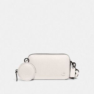 Coach Charter Slim Crossbody Polished Pebble Leather/Chalk | COH866564