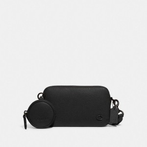 Coach Charter Slim Crossbody Polished Pebble Leather/Black | COH866598