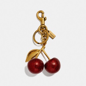 Coach Cherry Bag Charm Brass/Red Apple | COH866479
