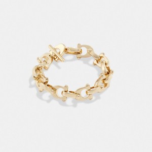 Coach Chunky Signature Chain Link Bracelet Gold | COH866151