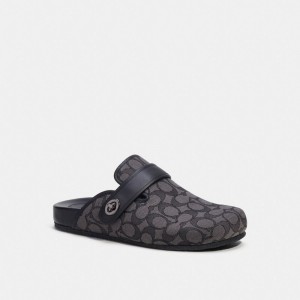 Coach Clog In Signature Jacquard Charcoal/Black | COH866843