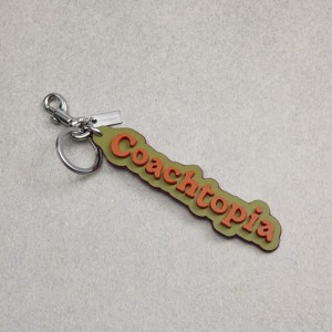 Coach Coachtopia Bag Charm In Coachtopia Leather Olive Green Multi | COH866446