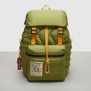 Coach Coachtopia Loop Backpack Olive Green | COH866499
