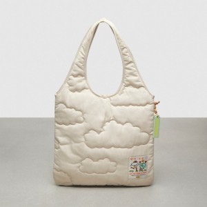 Coach Coachtopia Loop Flat Tote With Cloud Quilting Cloud | COH866633