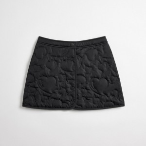 Coach Coachtopia Loop Quilted Heart Mini Skirt Black | COH866024
