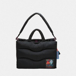 Coach Coachtopia Loop Tote With Wavy Quilting Black | COH866658