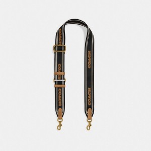 Coach Colorblock Webbing Strap Brass/Black Multi | COH866442