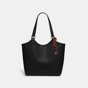 Coach Day Tote Bag Brass/Black | COH865096