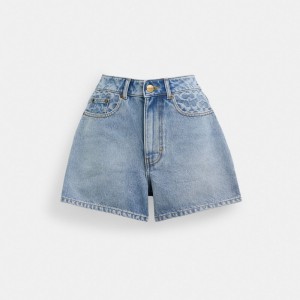 Coach Denim Shorts In Organic Cotton Blue | COH866038