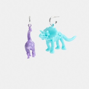 Coach Dinosaur Mismatch Earrings Silver/Multi | COH866185