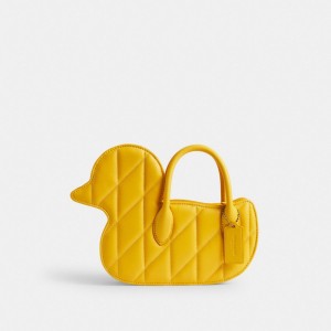 Coach Duck Bag With Quilting Brass/Canary | COH865378
