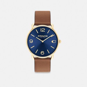 Coach Elliot Watch, 41 Mm Saddle/Navy | COH866975
