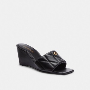 Coach Emma Wedge With Quilting Black | COH865754