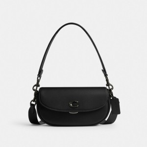 Coach Emmy Saddle Bag 23 Glovetanned Leather/Matte Black/Black | COH865351