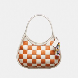 Coach Ergo Bag In Checkerboard Patchwork Upcrafted Leather Upcrafted Leather™/Chalk/Faded Orange | COH865151