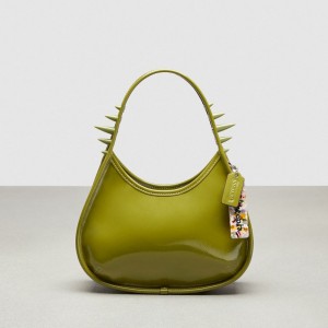 Coach Ergo Bag In Crinkle Patent Coachtopia Leather: Spikes Olive Green | COH864968