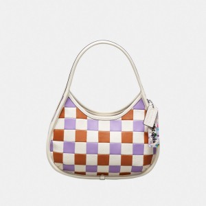 Coach Ergo Bag In Tri Color Checkerboard Upcrafted Leather Canyon/Chalk/Iris | COH864881