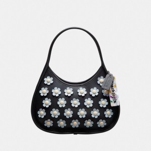Coach Ergo Bag With Mini Flower Appliqué In Upcrafted Leather Upcrafted Leather™/Black/Ice Blue Multi | COH864897