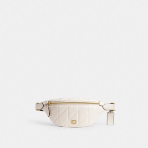 Coach Essential Belt Bag With Pillow Quilting Brass/Chalk | COH865442