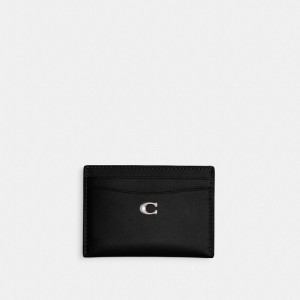 Coach Essential Card Case Refined Calf Leather/Silver/Black | COH865612