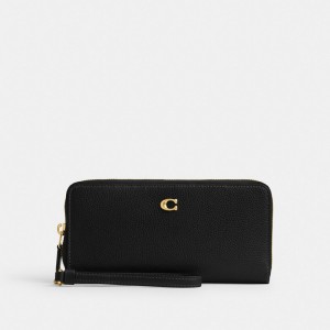 Coach Essential Continental Wallet Brass/Black | COH865517