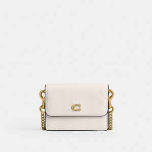 Coach Essential Half Flap Card Case Brass/Chalk | COH865579