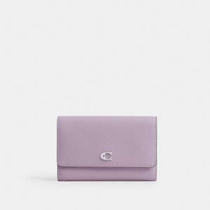 Coach Essential Medium Flap Wallet In Colorblock Silver/Soft Purple Multi | COH865506