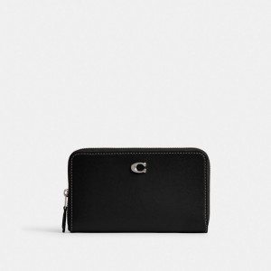Coach Essential Medium Zip Around Wallet Silver/Black | COH865508