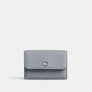 Coach Essential Mini Trifold Wallet Silver/Grey Blue | COH865589