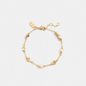 Coach Garden Charms Bracelet Gold/Multi | COH866129