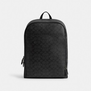 Coach Gotham Backpack In Signature Canvas Signature Coated Canvas/Charcoal | COH866503