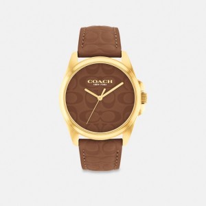 Coach Greyson Watch, 36 Mm Saddle | COH866294