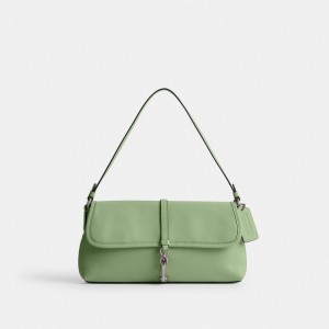 Coach Hamptons Bag Glovetan Leather/Silver/Pale Pistachio | COH864843