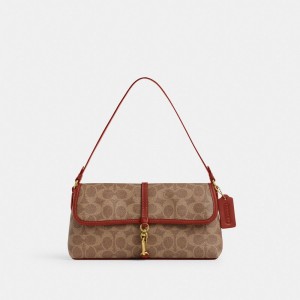 Coach Hamptons Bag In Signature Canvas Coated Canvas/Brass/Tan/Rust | COH864892