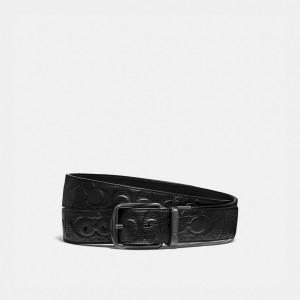Coach Harness Buckle Cut To Size Reversible Belt, 38 Mm Black | COH866995