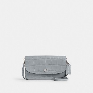 Coach Hayden Crossbody Bag Croc Embossed Leather/Silver/Grey Blue | COH865296