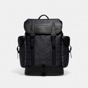 Coach Hitch Backpack In Signature Canvas Canvas/Charcoal | COH866506