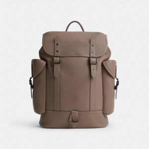 Coach Hitch Backpack Polished Pebble Leather/Dark Stone | COH865467