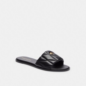Coach Holly Sandal With Quilting Black | COH865871