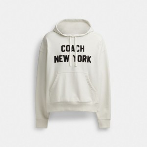 Coach Hoodie Sweatshirt Cream | COH866916