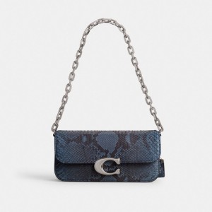 Coach Idol Bag 23 In Python Silver/Denim | COH864863
