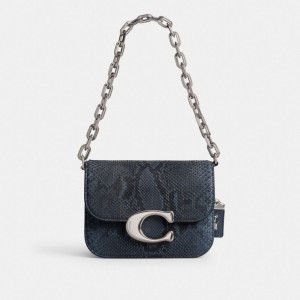 Coach Idol Bag In Python Silver/Dark Denim | COH864801